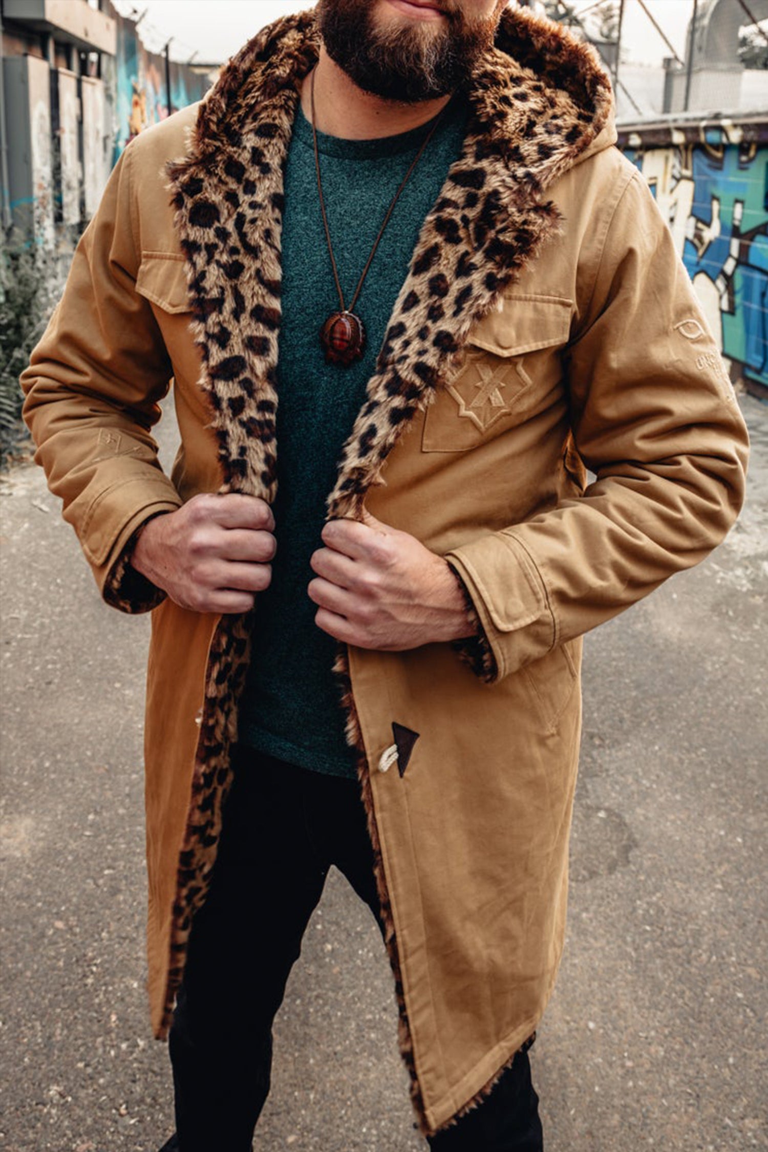 Reversible Fur Coat - Kaki – XLUSIV