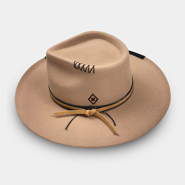 XLUSIV - Long Brim Fedora - Camel