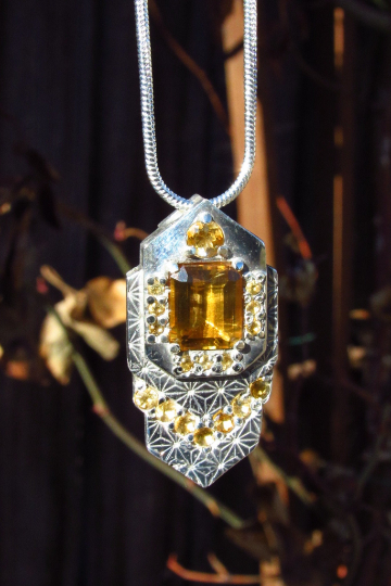 Citrine Flower Pendant