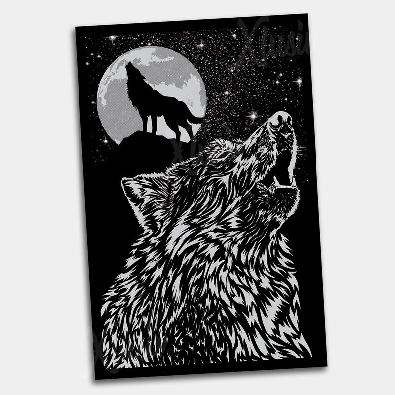 Howling Wolf - Fuzzy Velvet Coloring Poster 16x20 Inches 